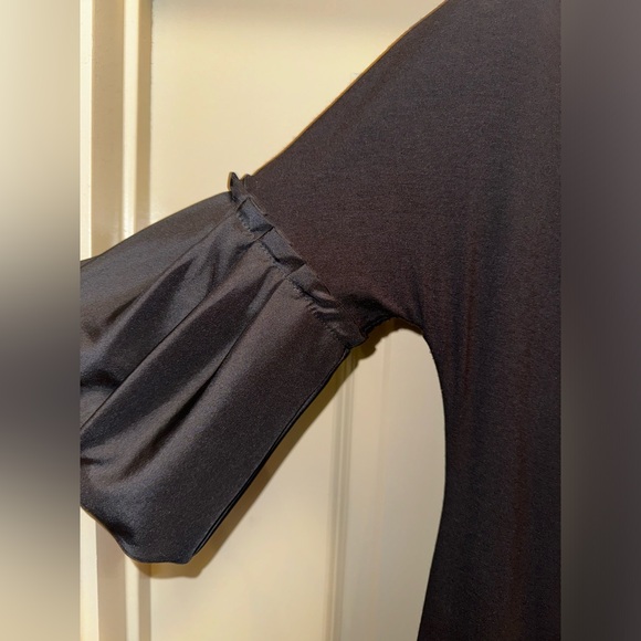 BAILEY 44 Black Silk Romantic Puff Sleeves size L - Picture 4 of 11